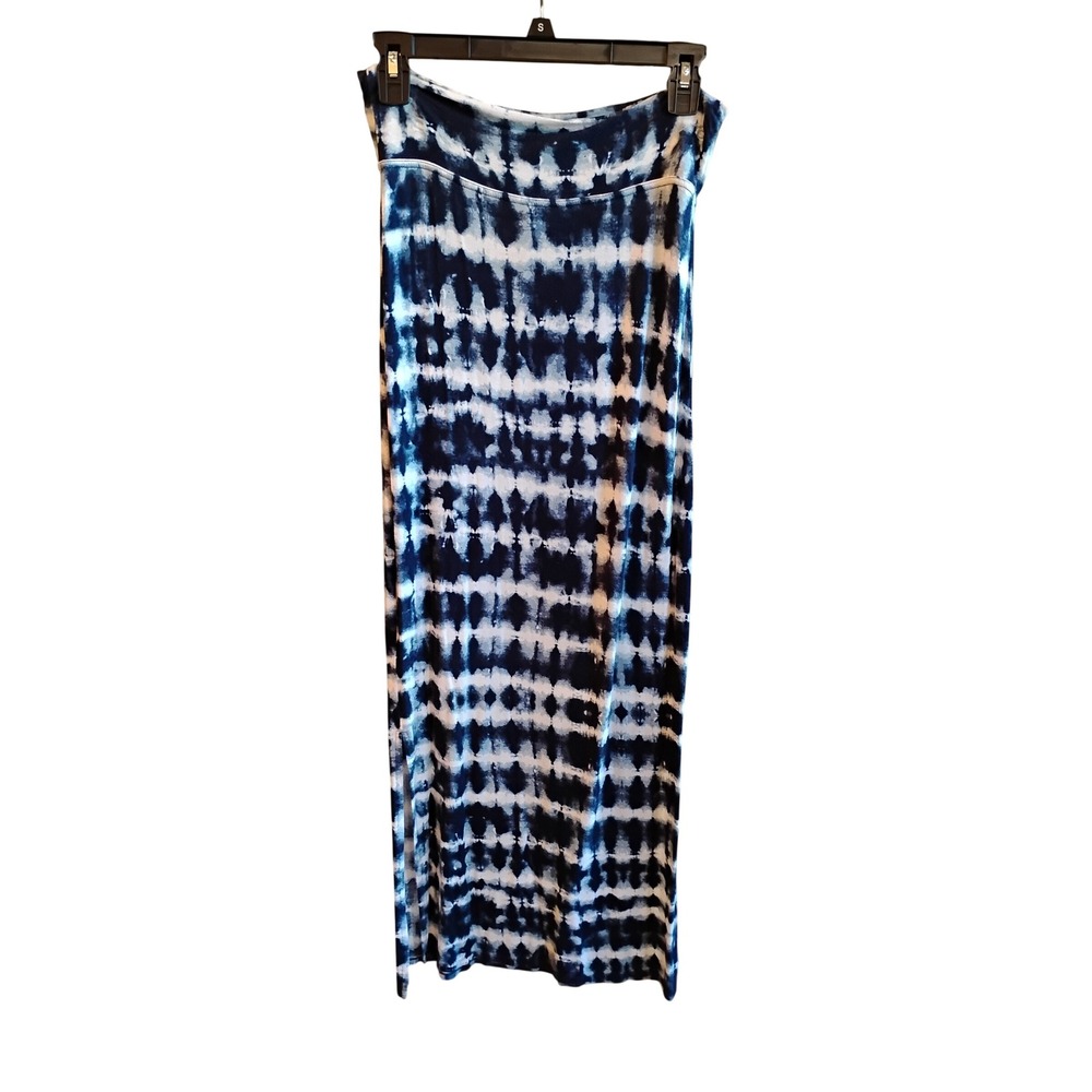 Ultra Flirt Blue Tie Dye Maxi Skirt XS Style 2915 Stretch Boho Long Skirt